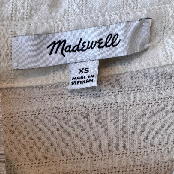 Madewell 100% Cotton Cream Color Button Down Collared Shirt Size XSmall - Picture 3 of 6